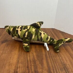 The Petting Zoo Plush Camouflage Shark 20" Stuffed Animal‎ Toy 2015